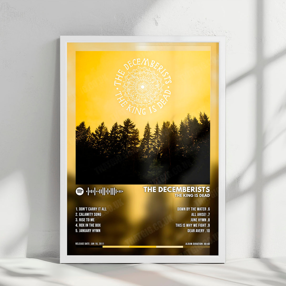 The Decemberists "The King Is Dead" Album Cover Poster - with Complete Tracklist