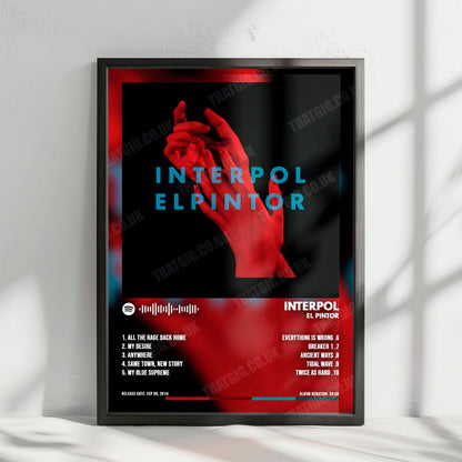 Interpol "El Pintor" Album Cover Poster - with Complete Tracklist