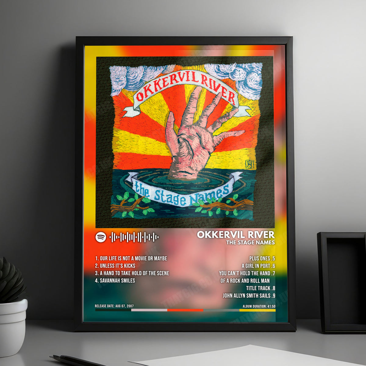 Okkervil River "The Stage Names" Album Cover Poster - with Complete Tracklist