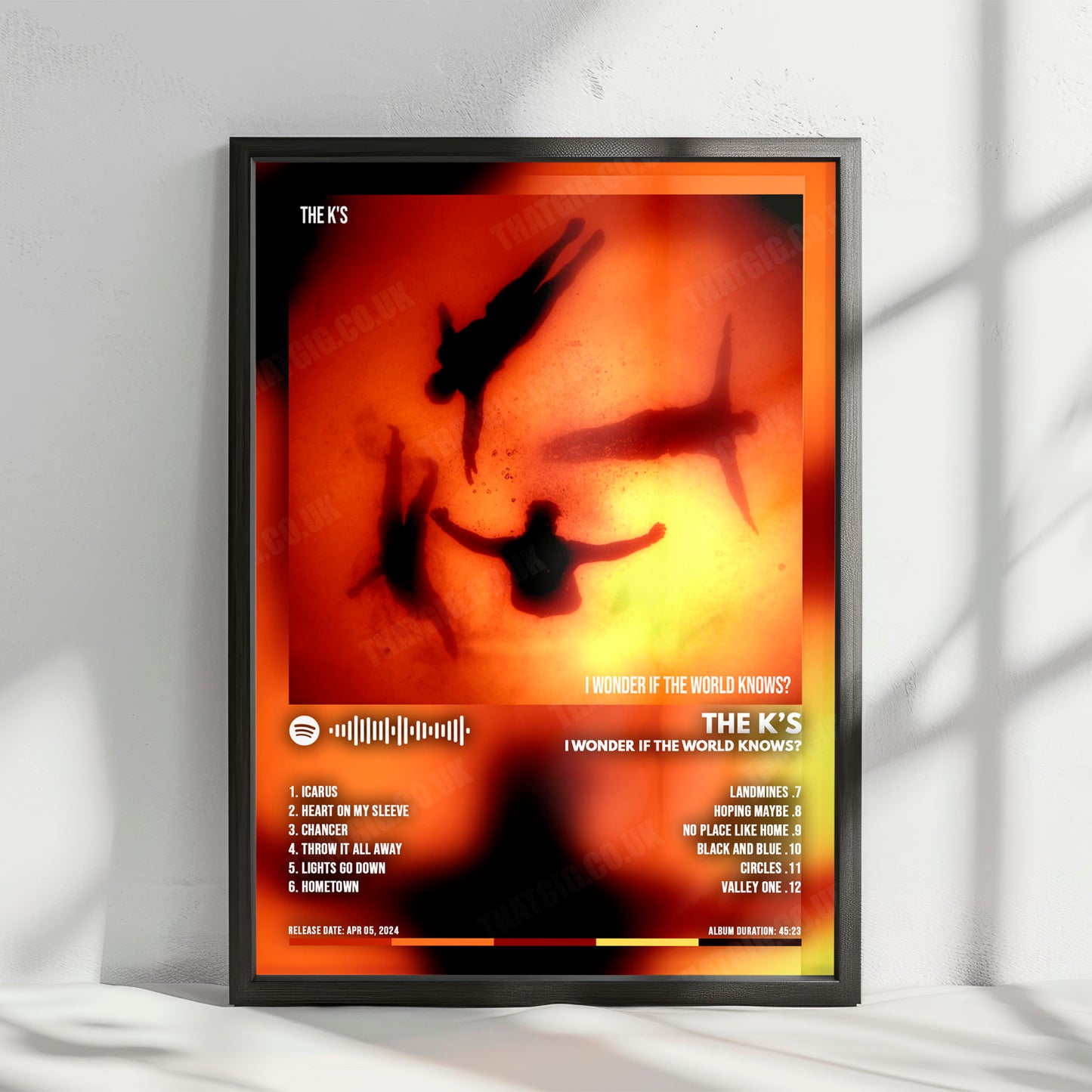 The K's "I wonder if the world knows " Album Cover Poster - with Complete Tracklist