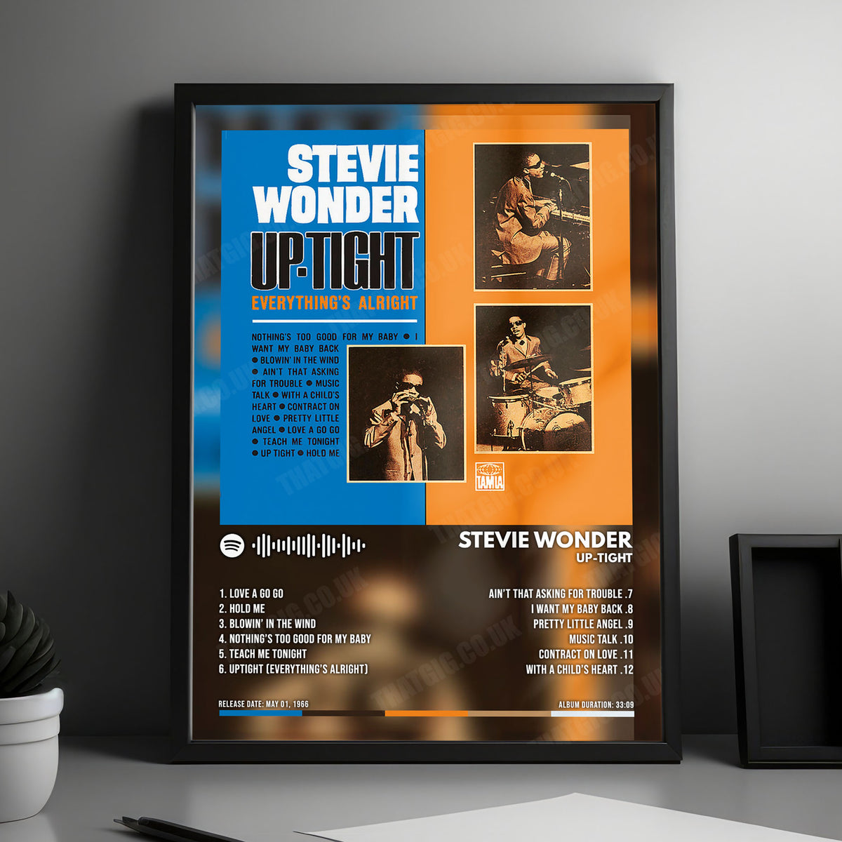 Stevie Wonder "Up-Tight" Album Cover Poster - with Complete Tracklist