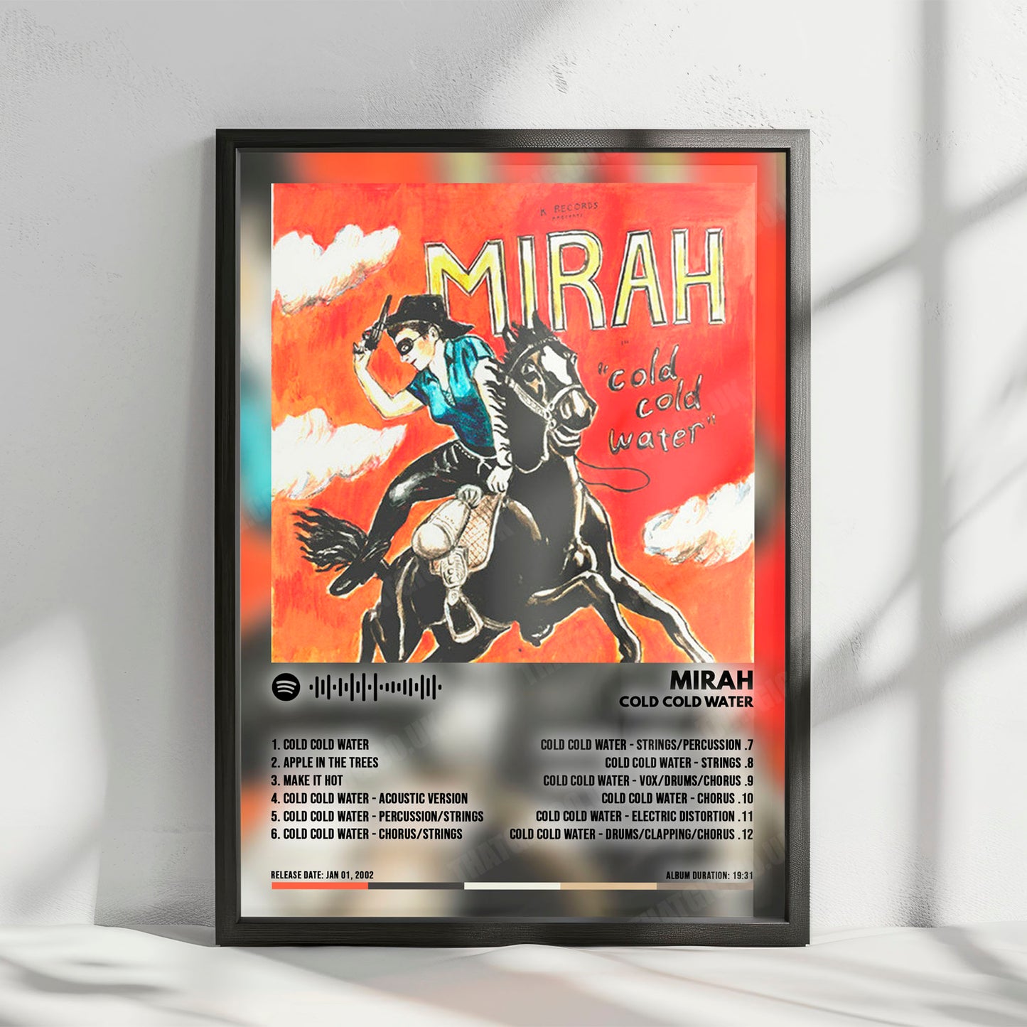 Mirah "Cold Cold Water" Album Cover Poster - with Complete Tracklist