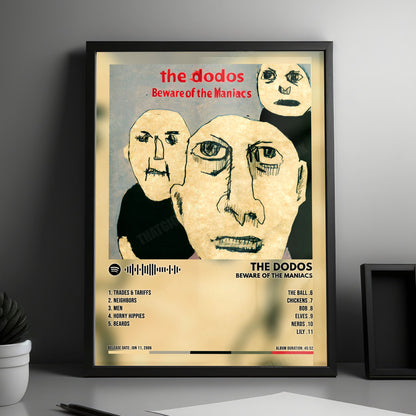The Dodos "Beware of the Maniacs" Album Cover Poster - with Complete Tracklist