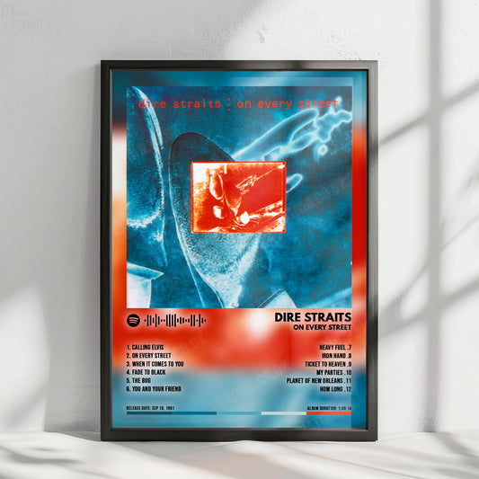 Dire Straits "On Every Street" Album Cover Poster - with Complete Tracklist