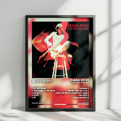 Diana Ross "Last Time I Saw Him" Album Cover Poster - with Complete Tracklist