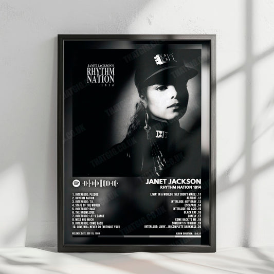 Janet Jackson "Rhythm Nation 1814" Album Cover Poster - with Complete Tracklist