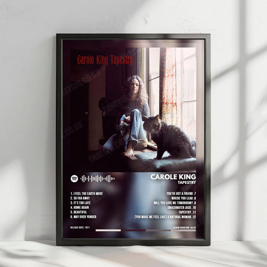 Carole King "Tapestry " Album Cover Poster - with Complete Tracklist