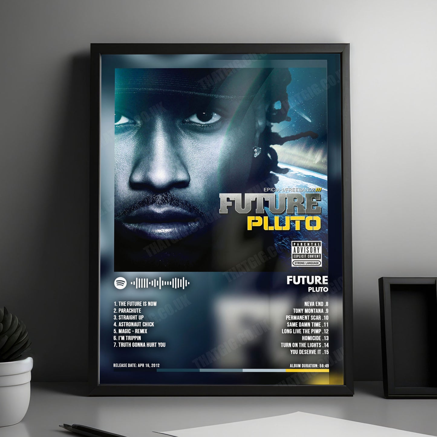 Future "Pluto" Album Cover Poster - with Complete Tracklist