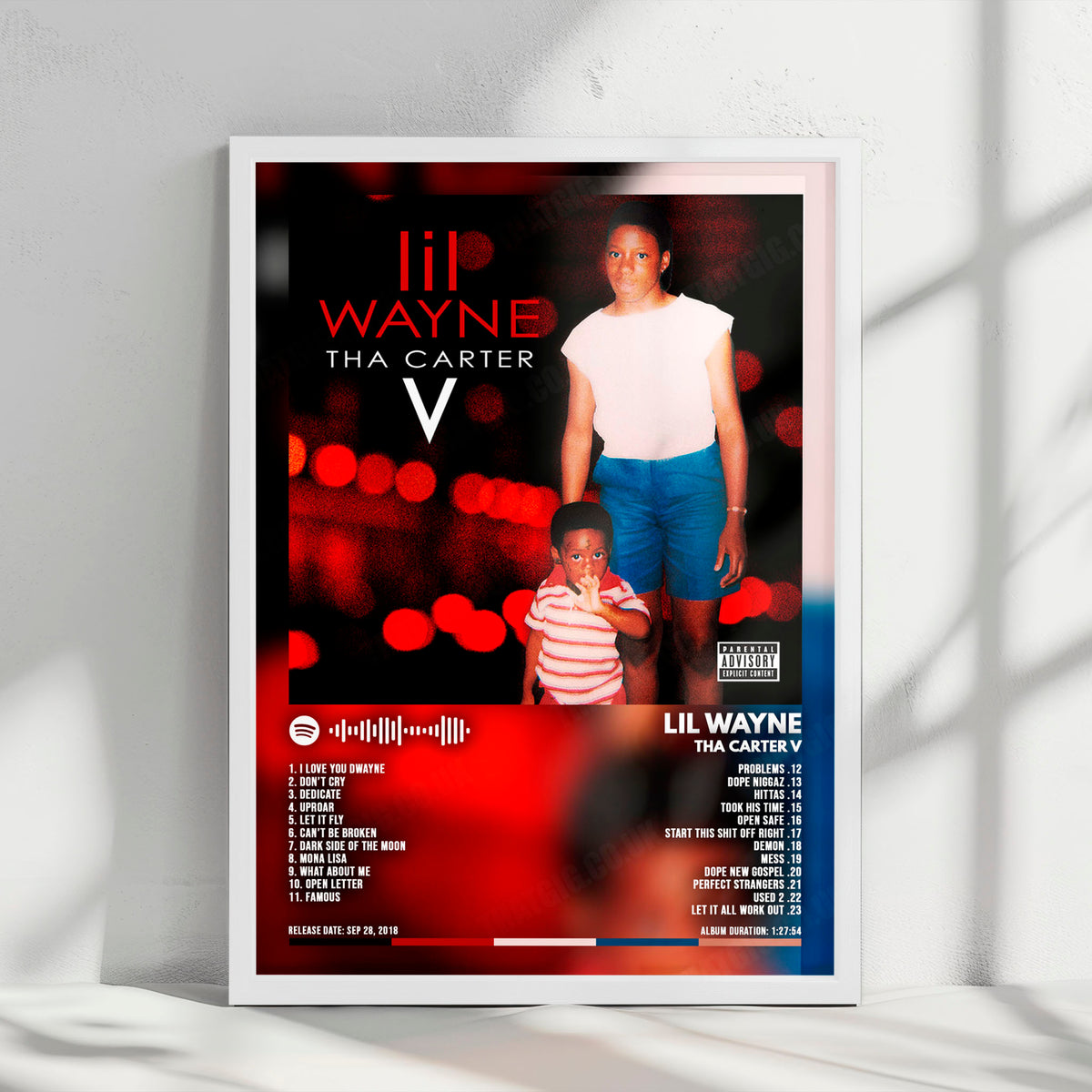 Lil Wayne "Tha Carter V" Album Cover Poster - with Complete Tracklist