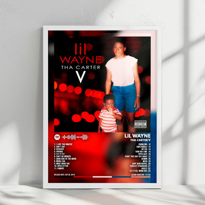 Lil Wayne "Tha Carter V" Album Cover Poster - with Complete Tracklist