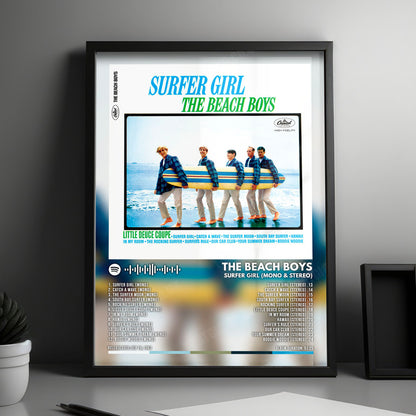 The Beach Boys "Surfer Girl (Mono & Stereo)" Album Cover Poster - with Complete Tracklist