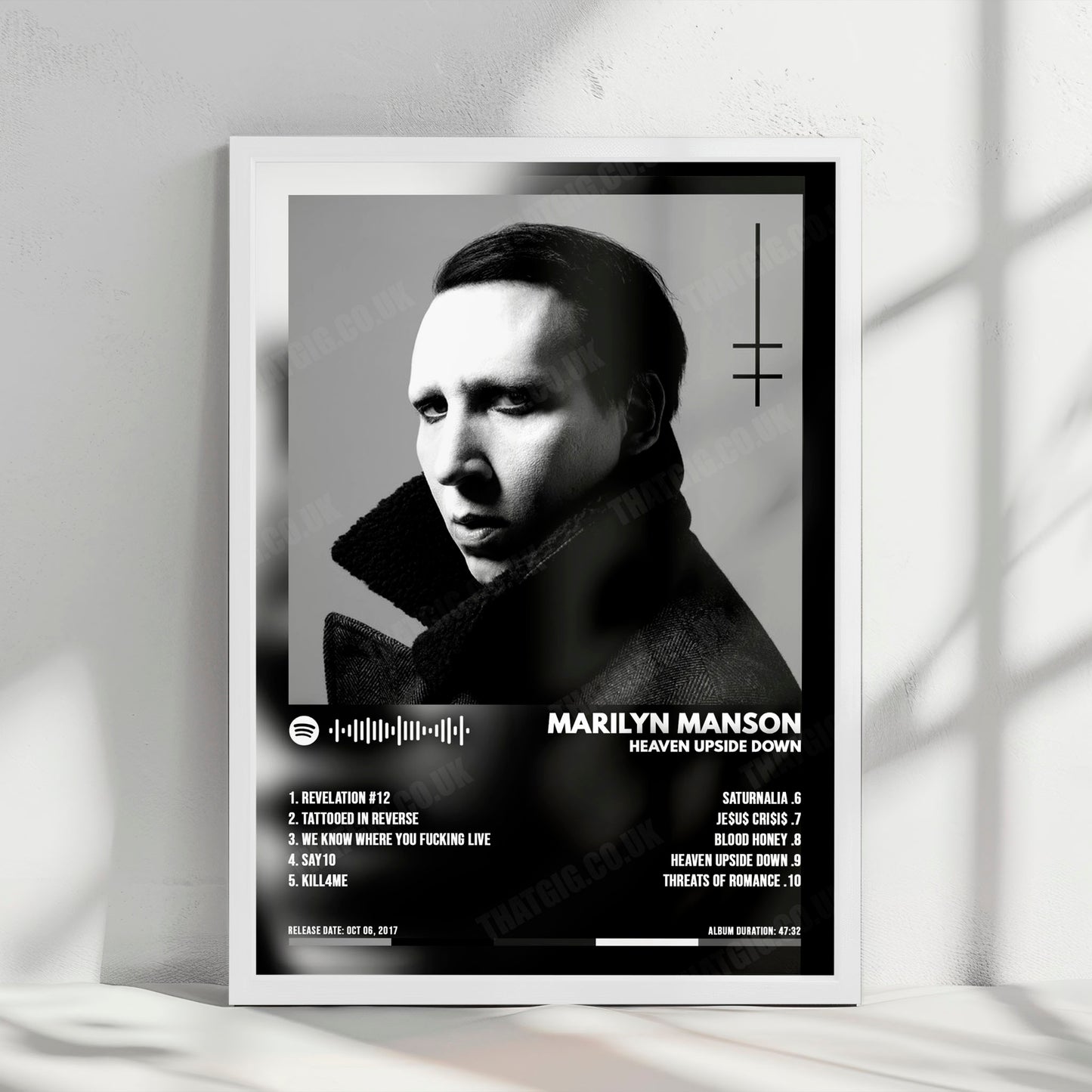 Marilyn Manson "Heaven Upside Down" Album Cover Poster - with Complete Tracklist