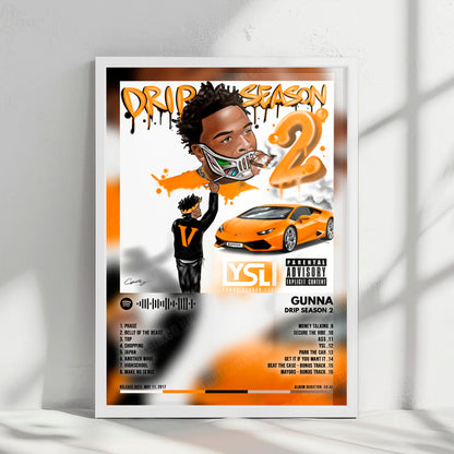 Gunna "Drip Season 2" Album Cover Poster - with Complete Tracklist
