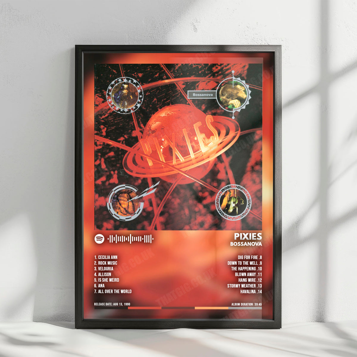 Pixies "Bossanova" Album Cover Poster - with Complete Tracklist