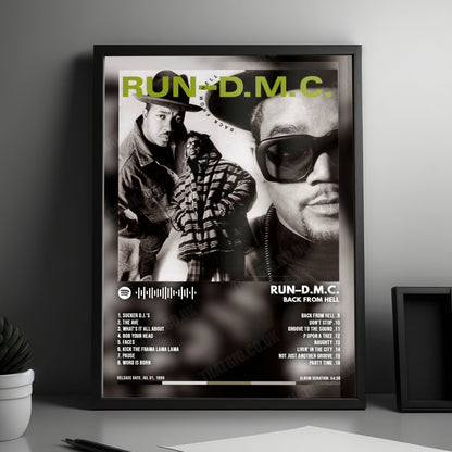 Run DMC "Back From Hell" Album Cover Poster - with Complete Tracklist