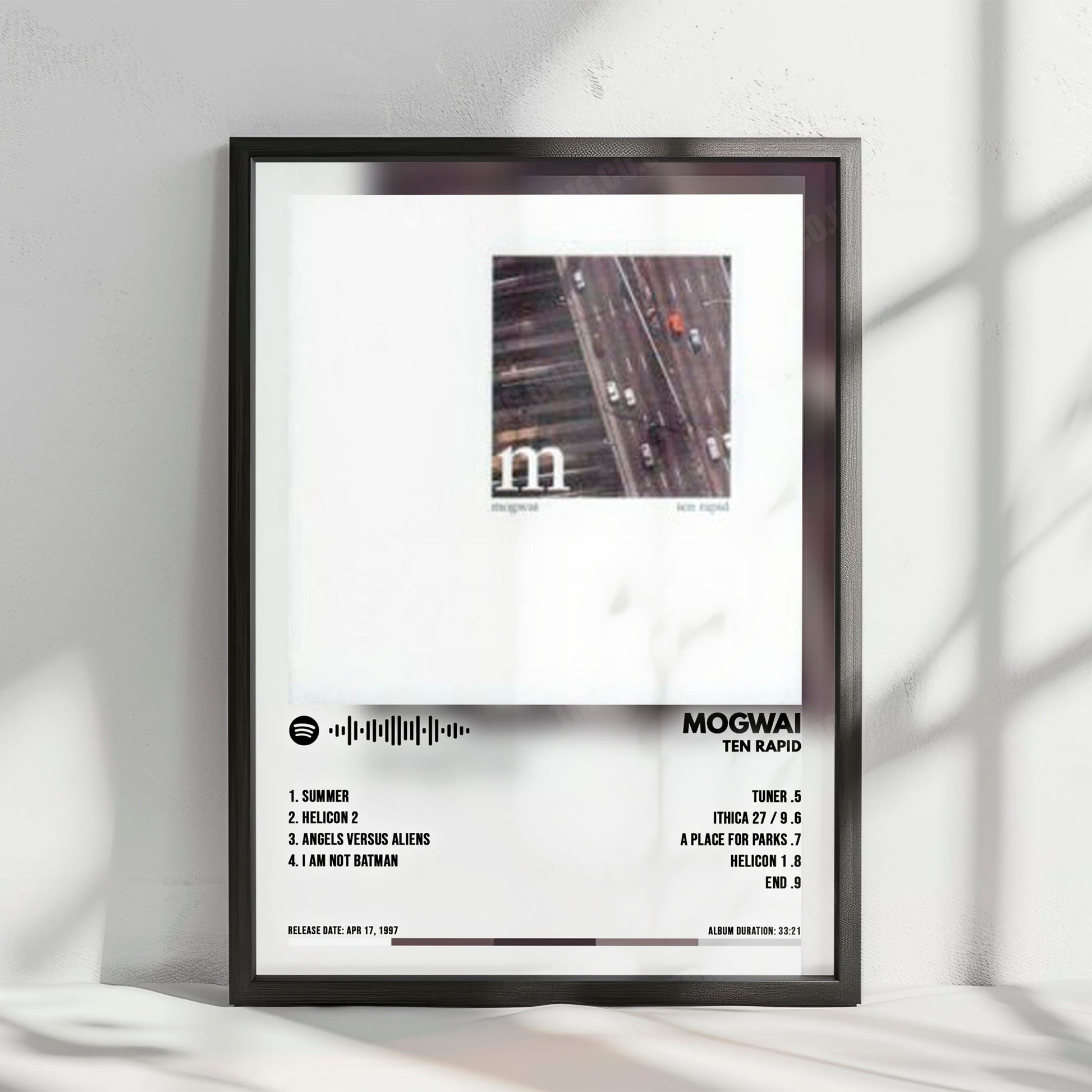 Mogwai "Ten Rapid" Album Cover Poster - with Complete Tracklist