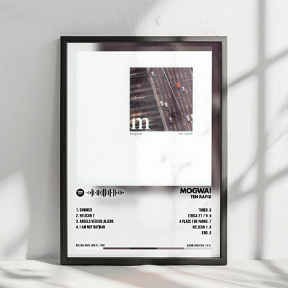 Mogwai "Ten Rapid" Album Cover Poster - with Complete Tracklist