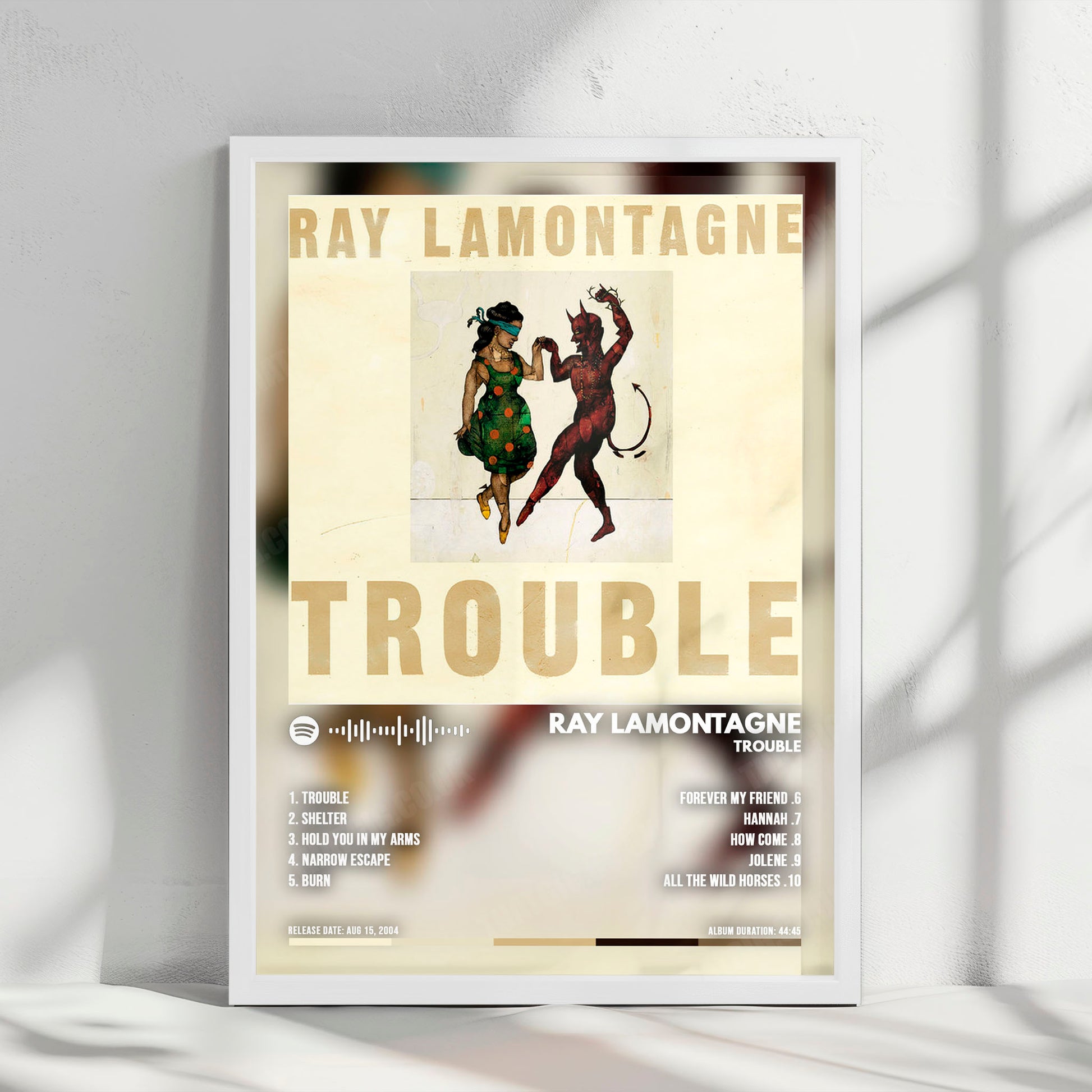 Ray LaMontagne "Trouble" Album Cover Poster - with Complete Tracklist