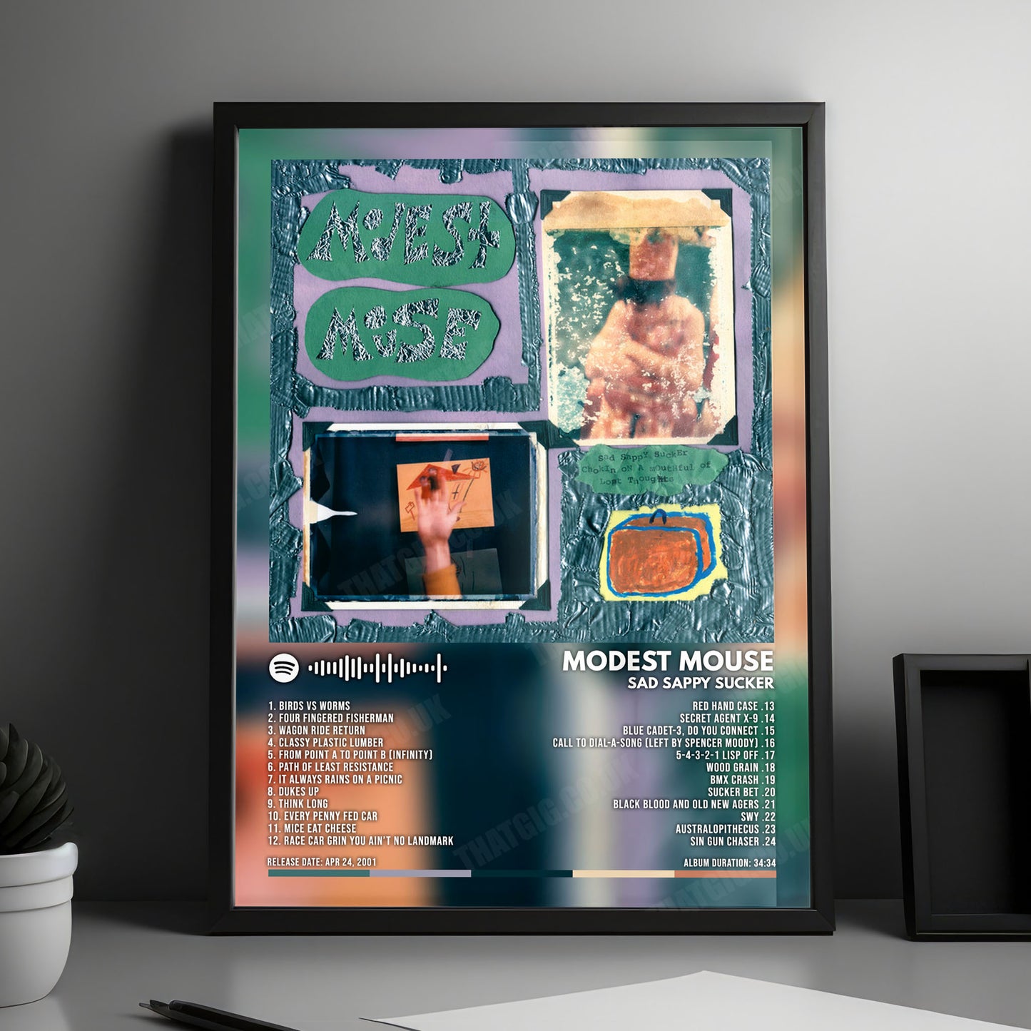 Modest Mouse "Sad Sappy Sucker" Album Cover Poster - with Complete Tracklist