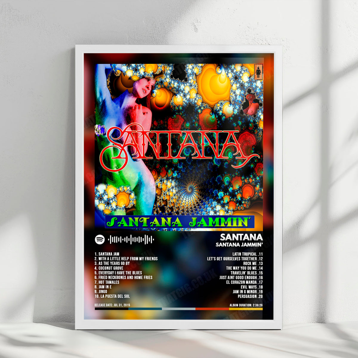 Santana "Santana Jammin'" Album Cover Poster - with Complete Tracklist
