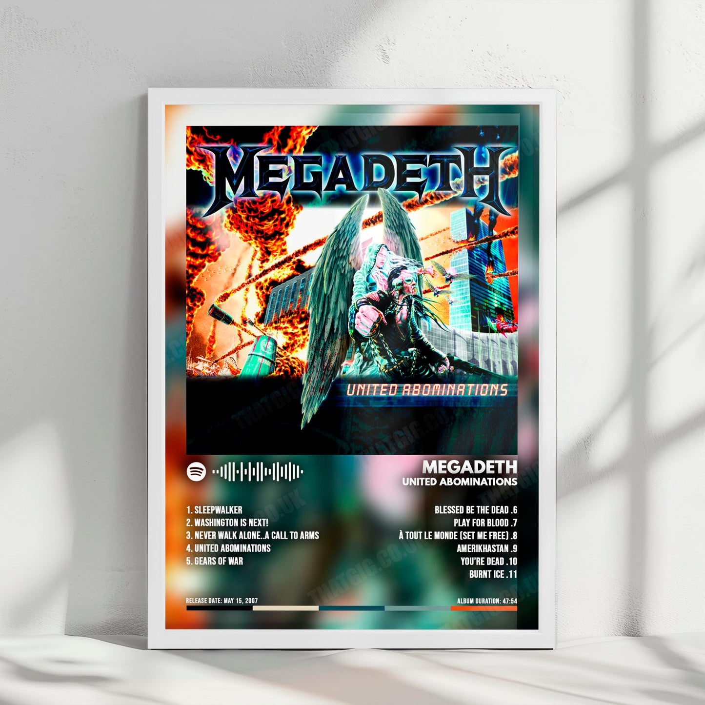 Megadeth "United Abominations" Album Cover Poster - with Complete Tracklist