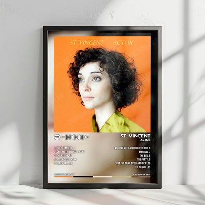 St. Vincent "Actor" Album Cover Poster - with Complete Tracklist