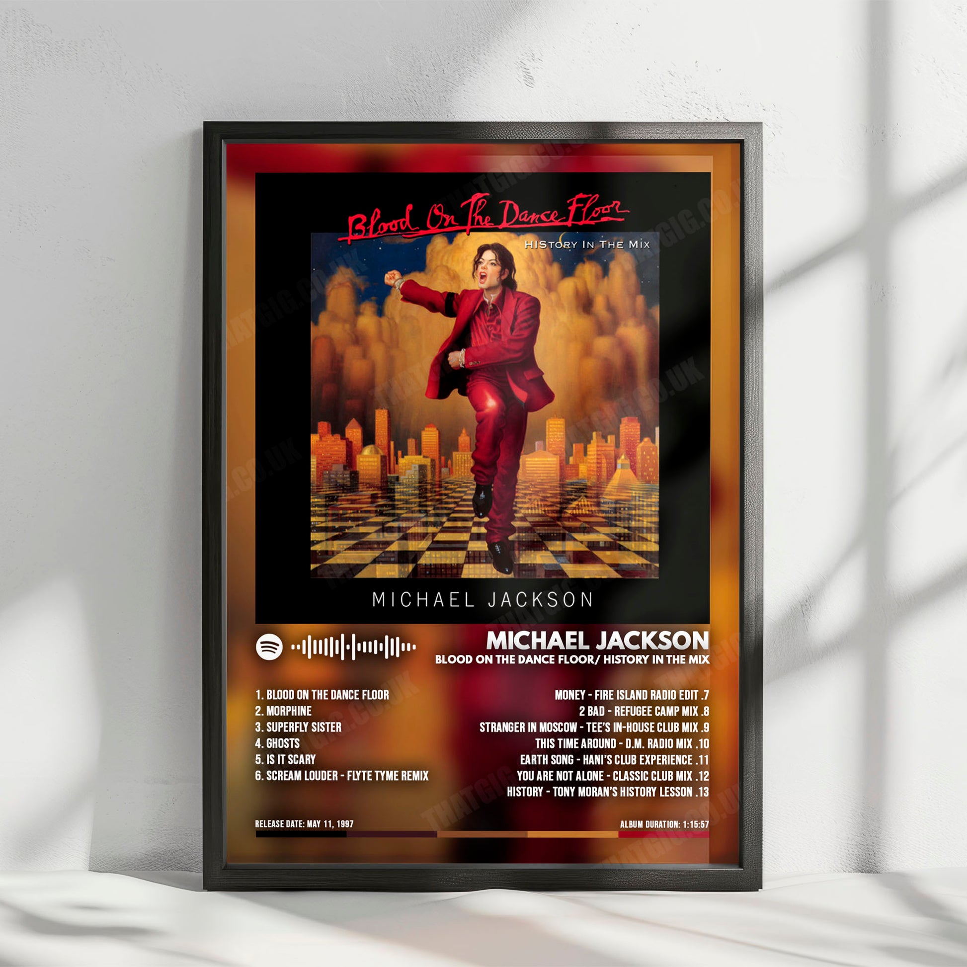 Michael Jackson "Blood on the Dance Floor: HIStory in the Mix" Album Cover Poster - with Complete Tracklist