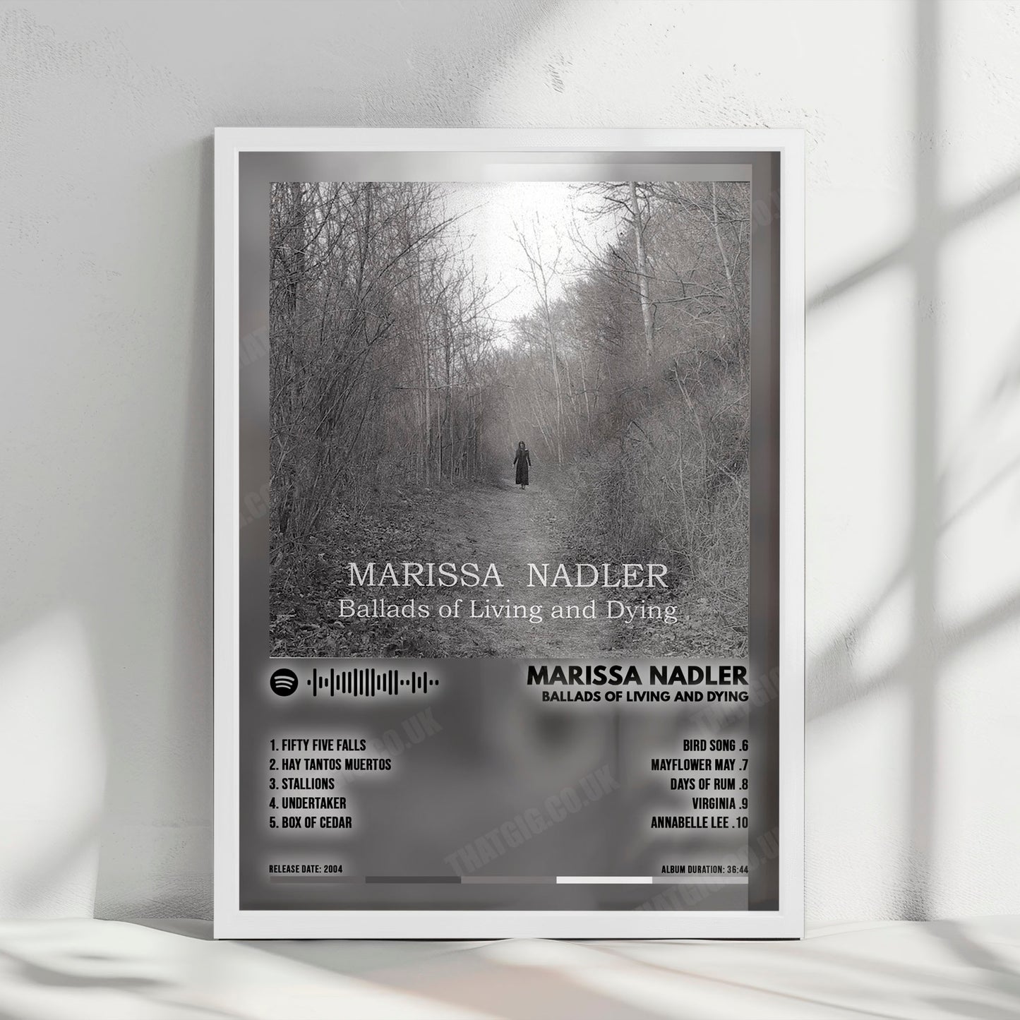 Marissa Nadler "Ballads of Living and Dying" Album Cover Poster - with Complete Tracklist