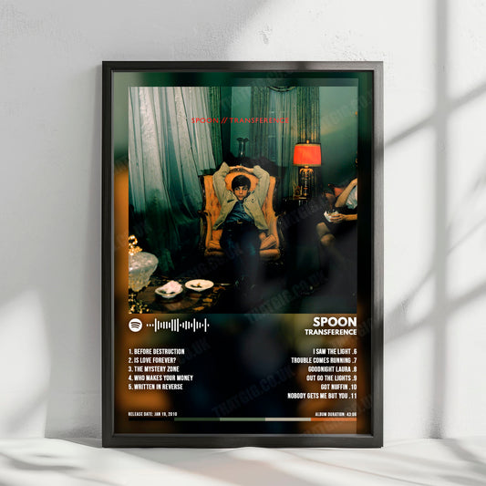 Spoon "Transference" Album Cover Poster - with Complete Tracklist