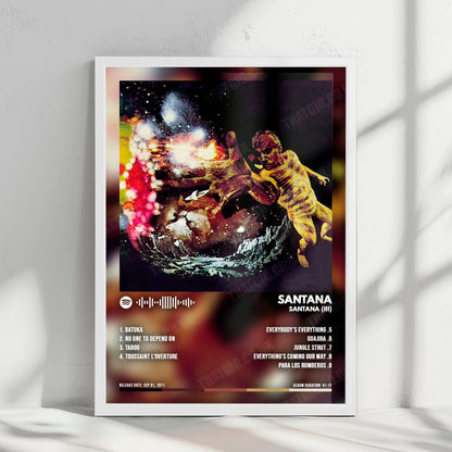 Santana "Santana (III)" Album Cover Poster - with Complete Tracklist