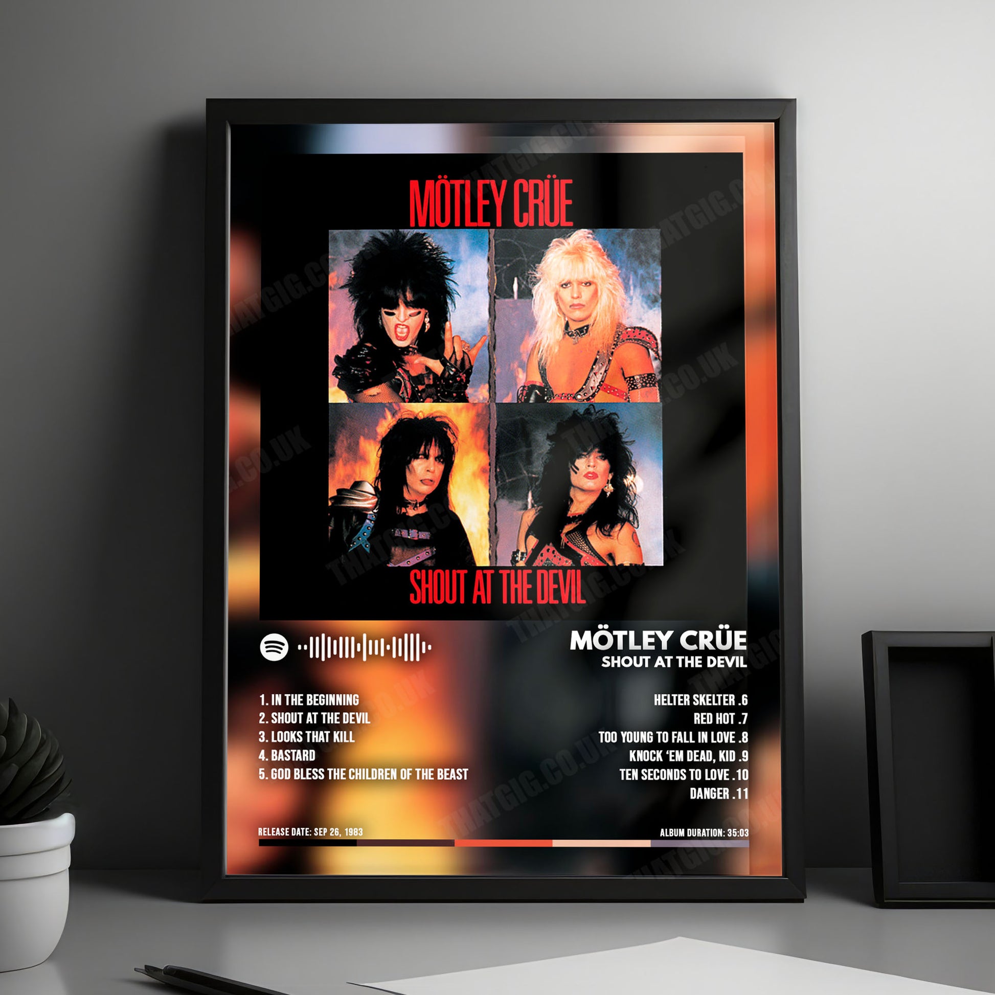 Mötley Crüe "Shout At The Devil" Album Cover Poster - with Complete Tracklist