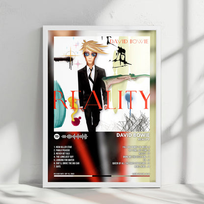 David Bowie "Reality" Album Cover Poster - with Complete Tracklist