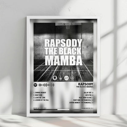 Rapsody "The Black Mamba" Album Cover Poster - with Complete Tracklist