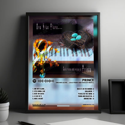Prince "One Nite Alone... (Solo Piano and Voice by Prince)" Album Cover Poster - with Complete Tracklist