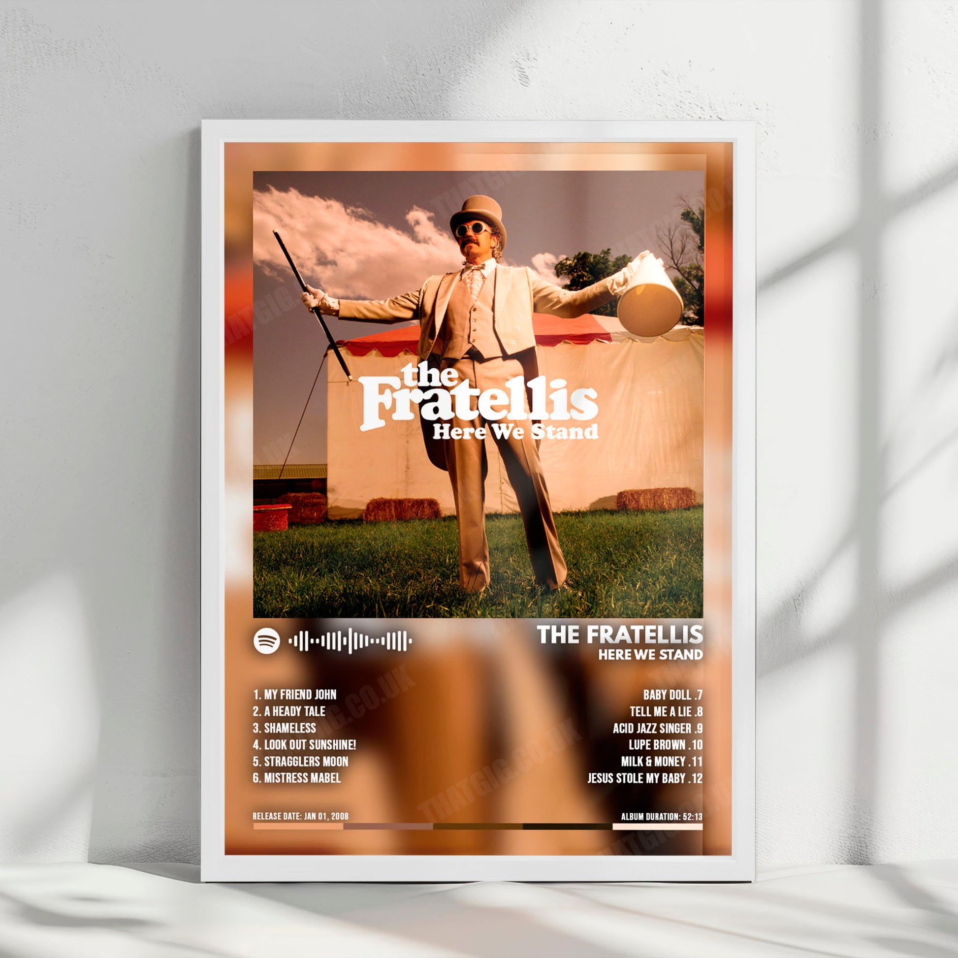 The Fratellis "Here We Stand" Album Cover Poster - with Complete Tracklist