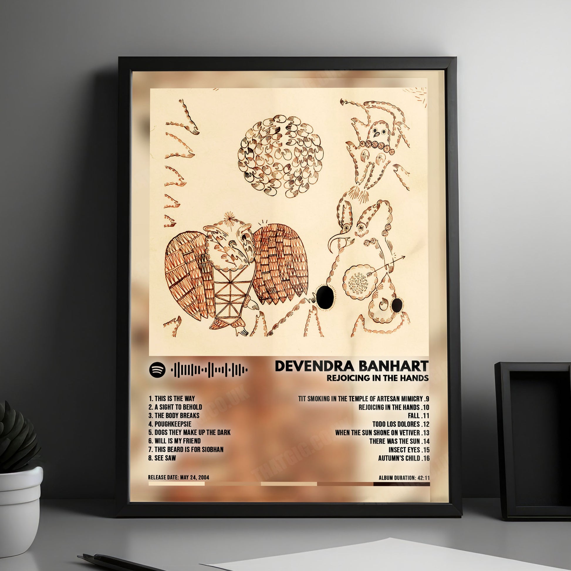 Devendra Banhart "Rejoicing in the Hands" Album Cover Poster - with Complete Tracklist