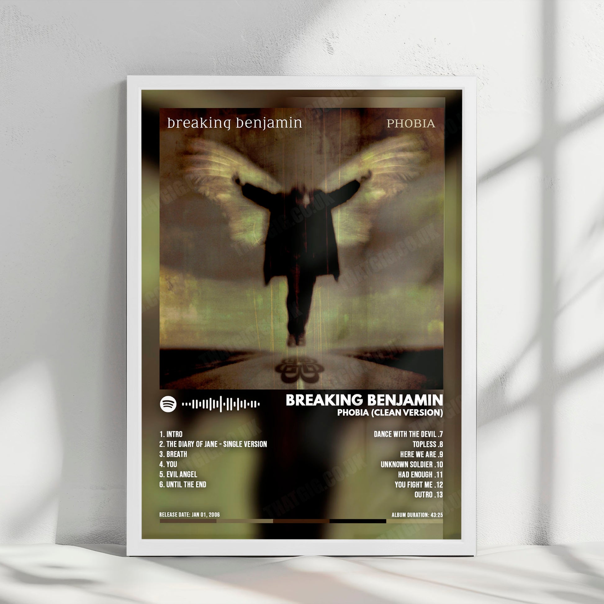 Breaking Benjamin "Phobia" Album Cover Poster - with Complete Tracklist