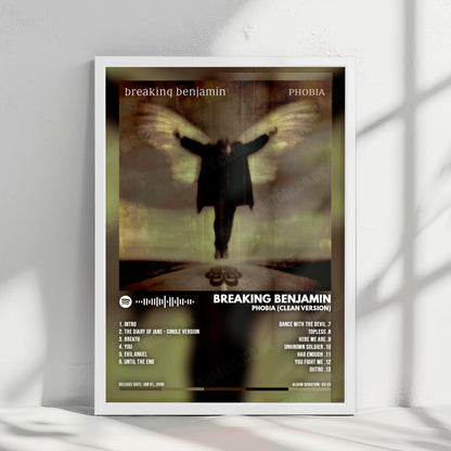 Breaking Benjamin "Phobia" Album Cover Poster - with Complete Tracklist