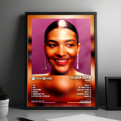 Olivia Dean "Messy" Album Cover Poster - with Complete Tracklist