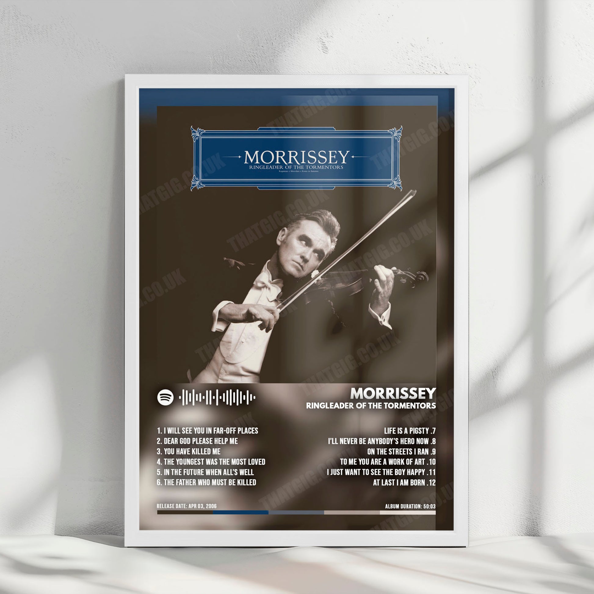 Morrissey "Ringleader of the Tormentors" Album Cover Poster - with Complete Tracklist