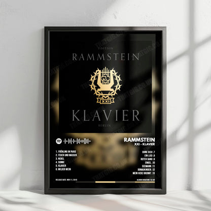 Rammstein "XXI - Klavier" Album Cover Poster - with Complete Tracklist