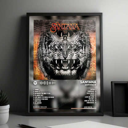 Santana "Santana IV" Album Cover Poster - with Complete Tracklist