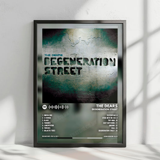 The Dears "Degeneration Street" Album Cover Poster - with Complete Tracklist