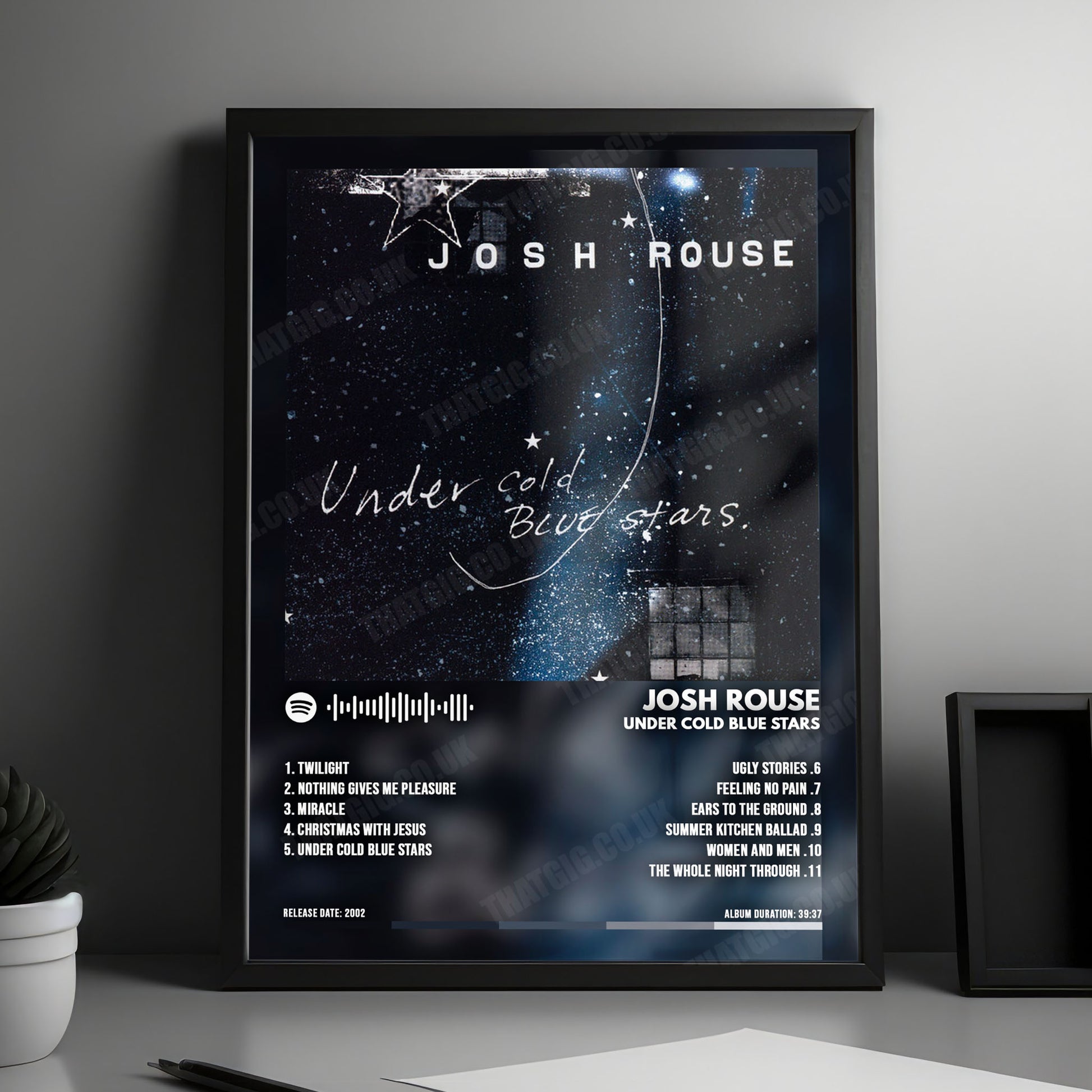 Josh Rouse "Under Cold Blue Stars" Album Cover Poster - with Complete Tracklist