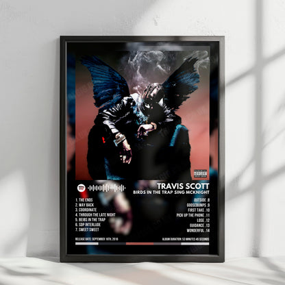 Travis Scott "Birds In The Trap Sing Mcknight" Album Cover Poster - with Complete Tracklist