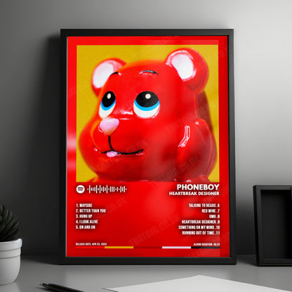 Phoneboy "Heartbreak Designer " Album Cover Poster - with Complete Tracklist