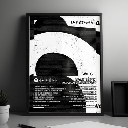 Ed Sheeran "No.6 Collaborations Project" Album Cover Poster - with Complete Tracklist