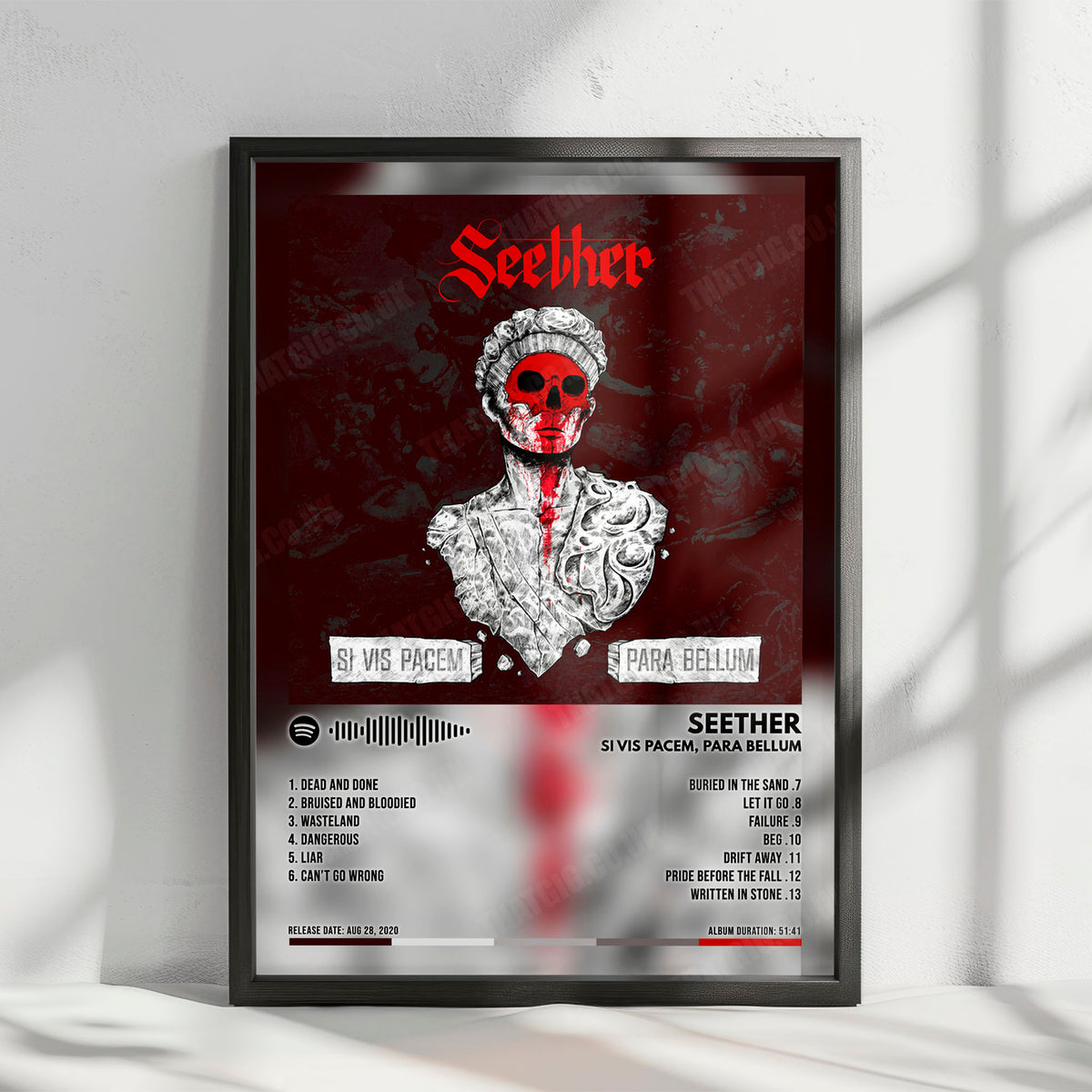 Seether "Si Vis Pacem, Para Bellum" Album Cover Poster - with Complete Tracklist