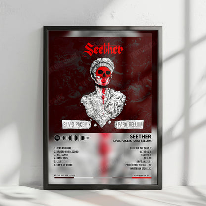 Seether "Si Vis Pacem, Para Bellum" Album Cover Poster - with Complete Tracklist