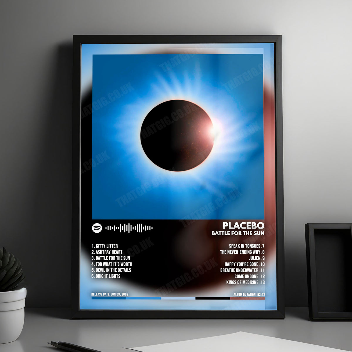 Placebo "Battle for the Sun" Album Cover Poster - with Complete Tracklist